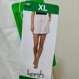 Kersh Women's Twill Shorts Size XL Cream EcoVero Dressy Activewear Coastal (NEW)